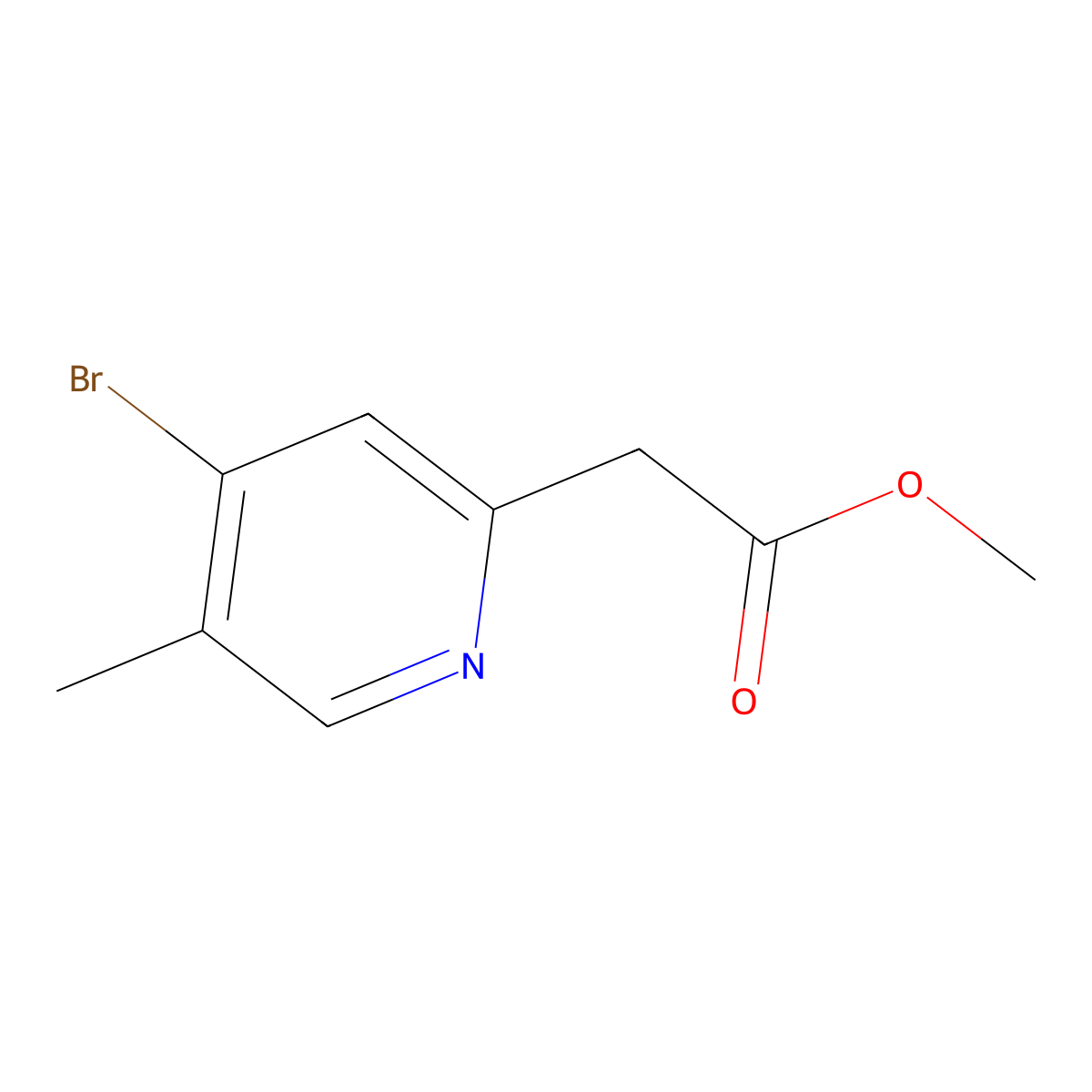 Methyl 2-(4-bromo-5-methylpyridin-2-yl)acetate molecular structure, CAS 1805948-04-2
