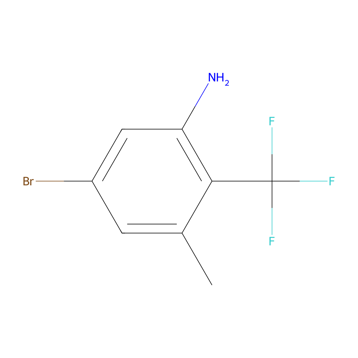 5-Bromo-3-methyl-2-(trifluoromethyl)aniline molecular structure, CAS 1805948-37-1