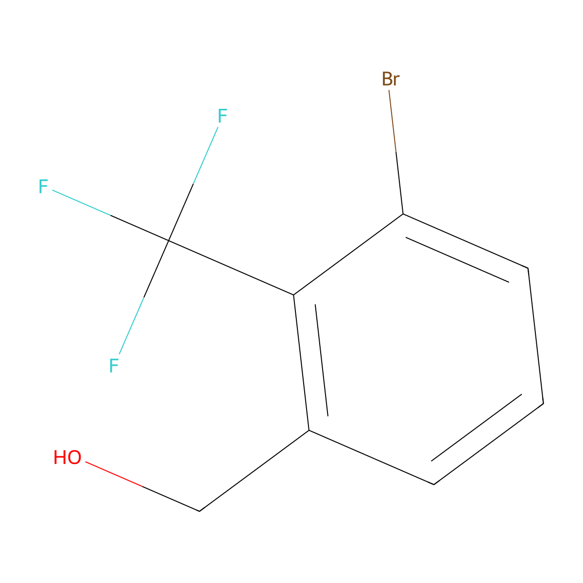 3-Bromo-2-(trifluoromethyl)benzyl alcohol molecular structure, CAS 1805950-70-2