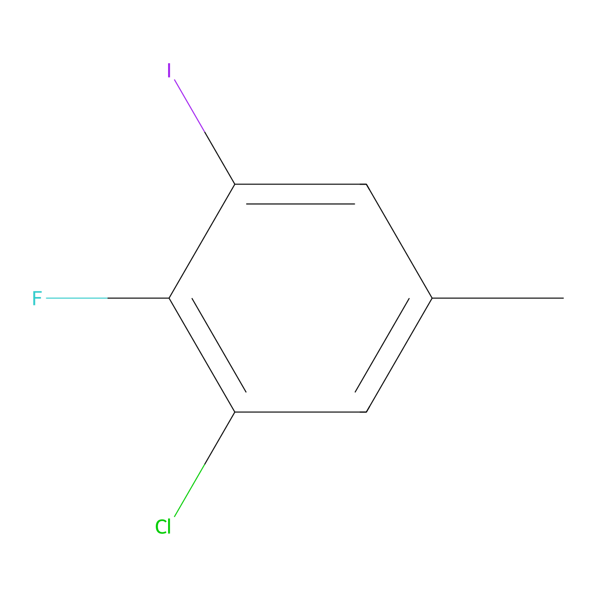 1-Chloro-2-fluoro-3-iodo-5-methylbenzene molecular structure, CAS 1805952-97-9