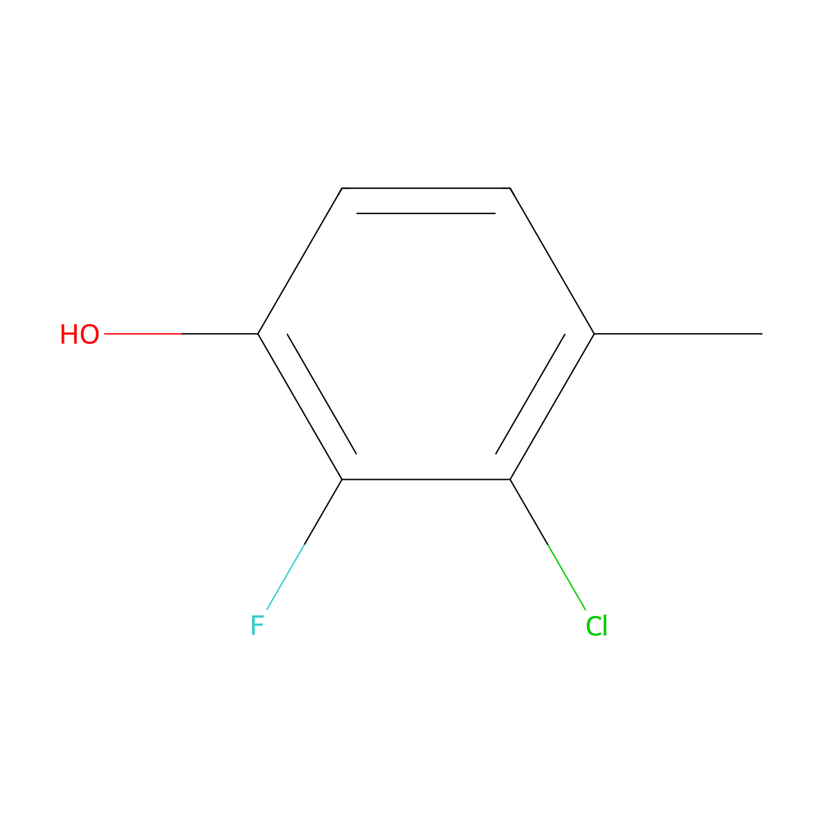 3-Chloro-2-fluoro-4-methylphenol molecular structure, CAS 1805954-30-6
