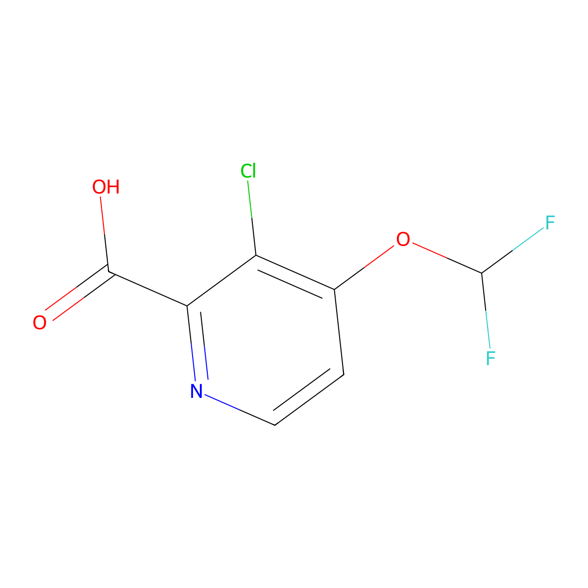 3-Chloro-4-(difluoromethoxy)picolinic acid molecular structure, CAS 1805955-56-9