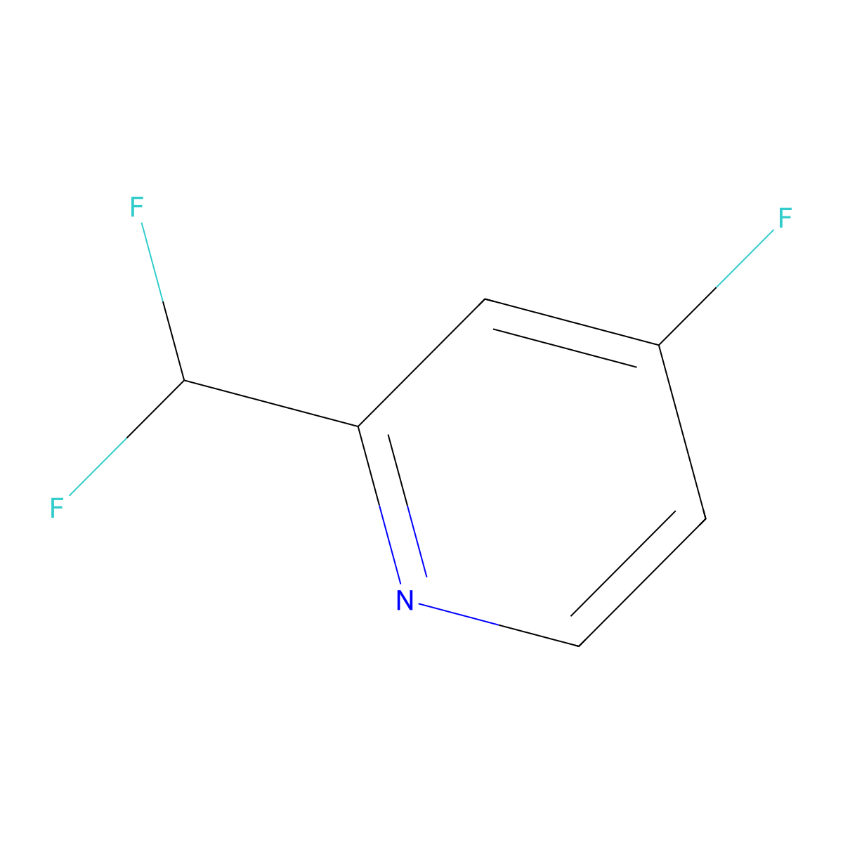 2-(Difluoromethyl)-4-fluoropyridine molecular structure, CAS 1805958-29-5