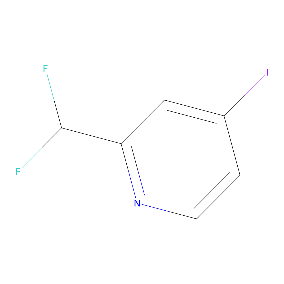 2-(Difluoromethyl)-4-iodopyridine molecular structure, CAS 1805958-30-8