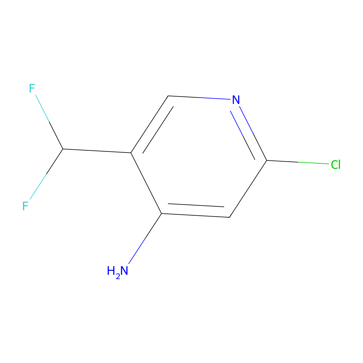 2-Chloro-5-(difluoromethyl)pyridin-4-amine molecular structure, CAS 1805959-34-5