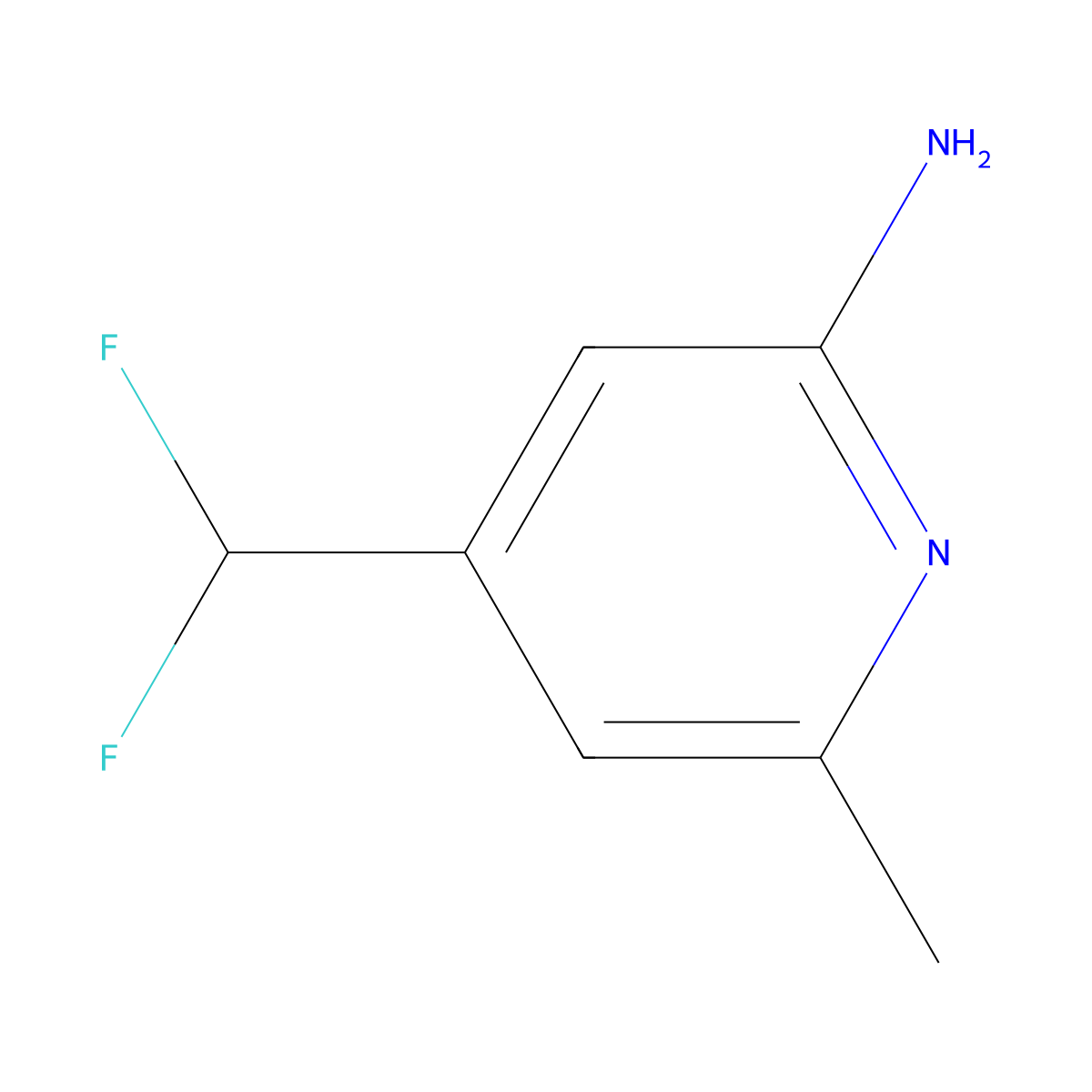 4-(Difluoromethyl)-6-methylpyridin-2-amine molecular structure, CAS 1805960-63-7