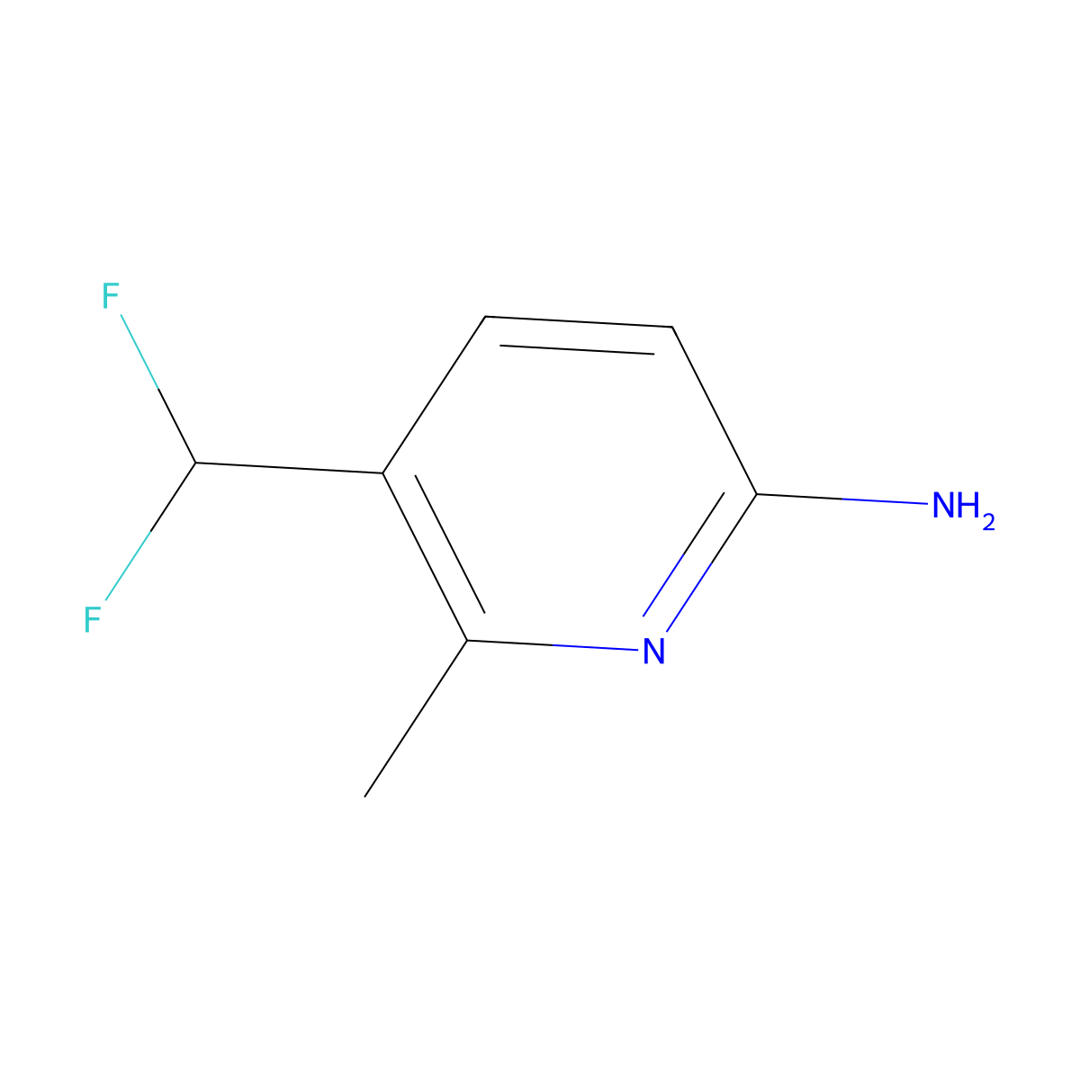 5-(Difluoromethyl)-6-methylpyridin-2-amine molecular structure, CAS 1805960-75-1
