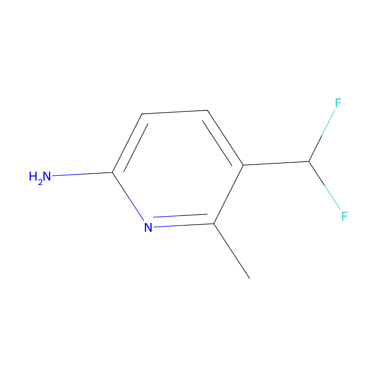 5-(Difluoromethyl)-6-methylpyridin-2-amine molecular structure, CAS 1805960-75-1