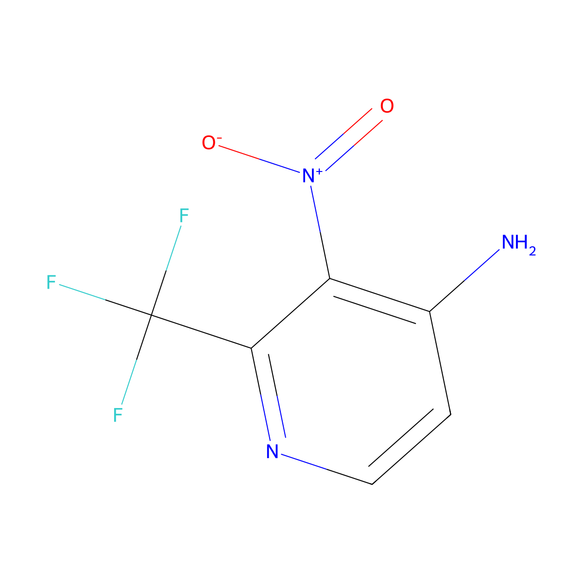 3-Nitro-2-(trifluoromethyl)pyridin-4-amine molecular structure, CAS 1805964-53-7