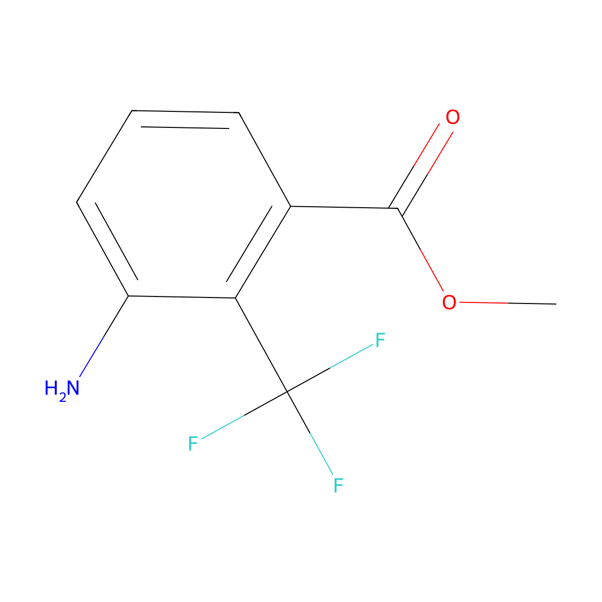 Methyl 3-amino-2-(trifluoromethyl)benzoate molecular structure, CAS 1805966-01-1