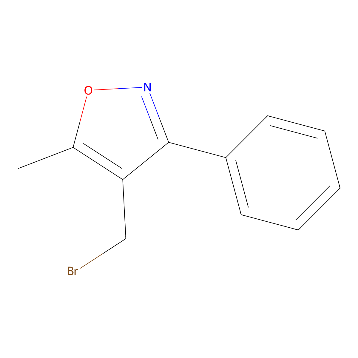4-(Bromomethyl)-5-methyl-3-phenylisoxazole molecular structure, CAS 180597-83-5