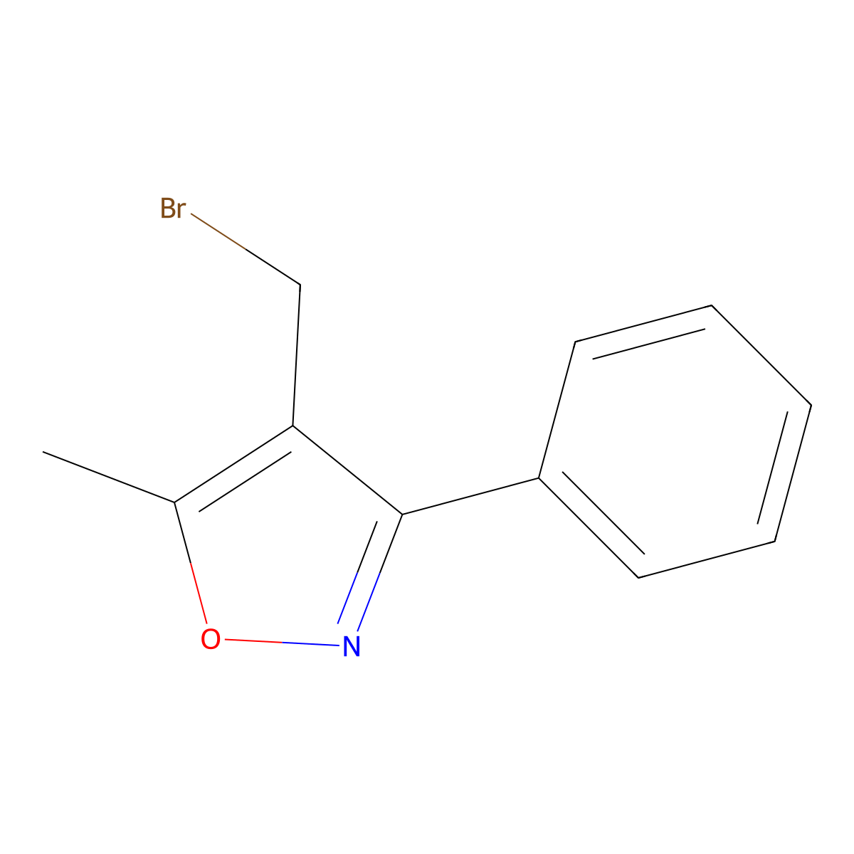 4-(Bromomethyl)-5-methyl-3-phenylisoxazole molecular structure, CAS 180597-83-5