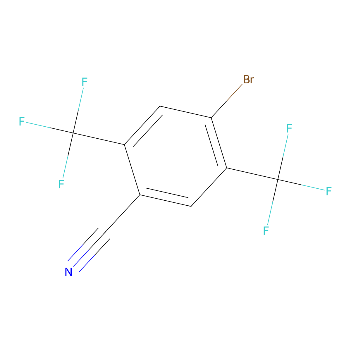4-Bromo-2,5-bis(trifluoromethyl)benzonitrile molecular structure, CAS 1805971-70-3