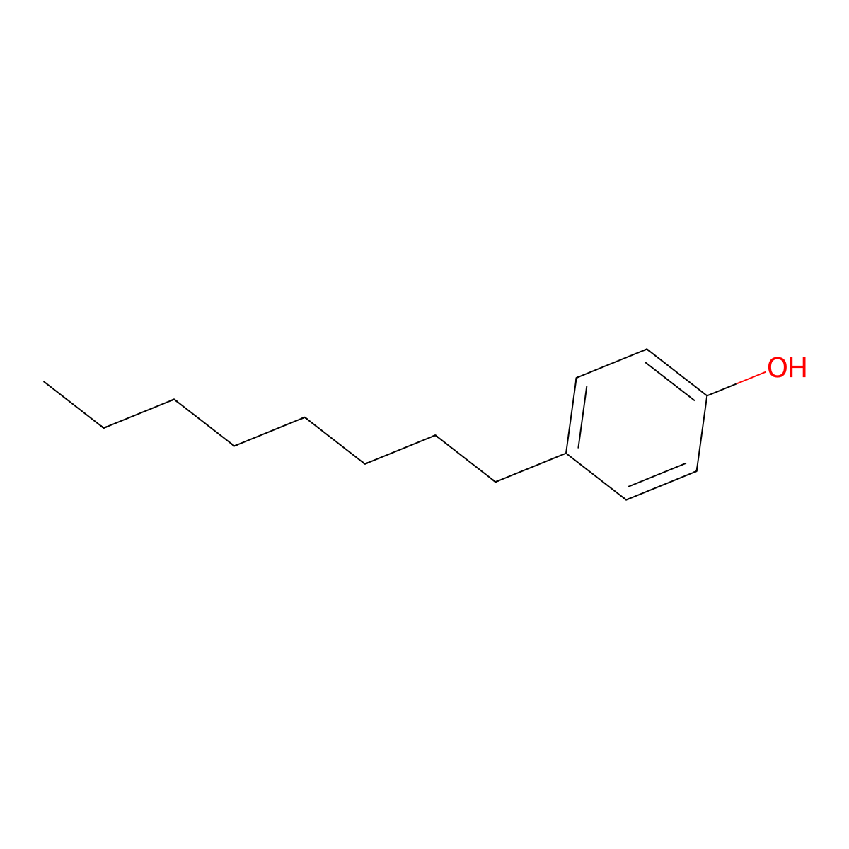 4-n-Octylphenol molecular structure, CAS 1806-26-4