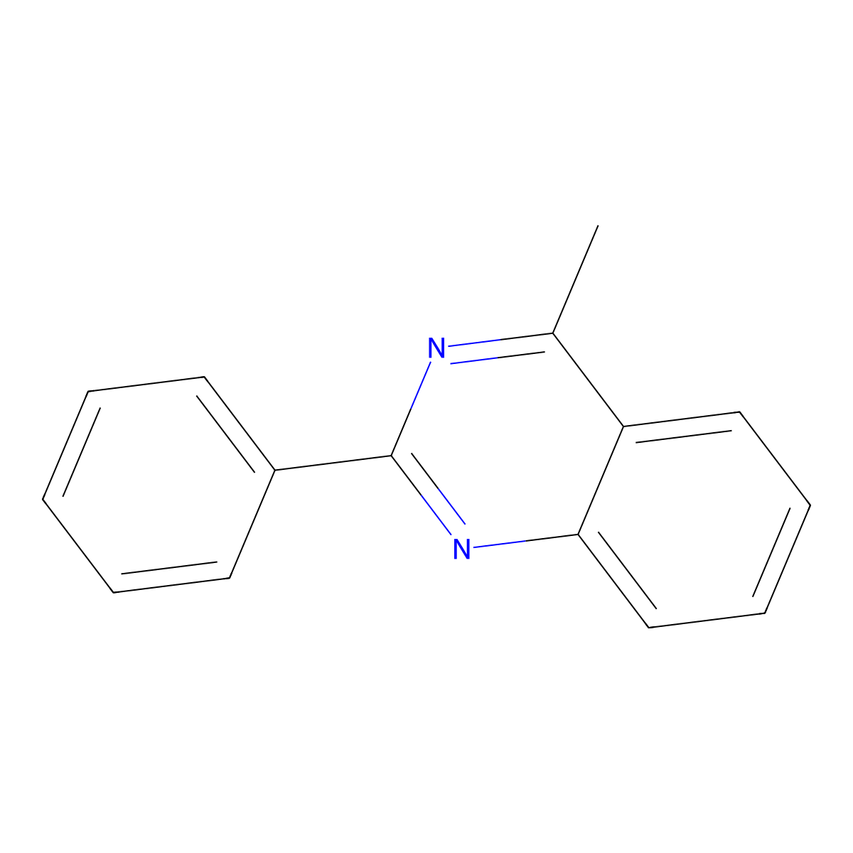 4-Methyl-2-phenylquinazoline molecular structure, CAS 1806-66-2