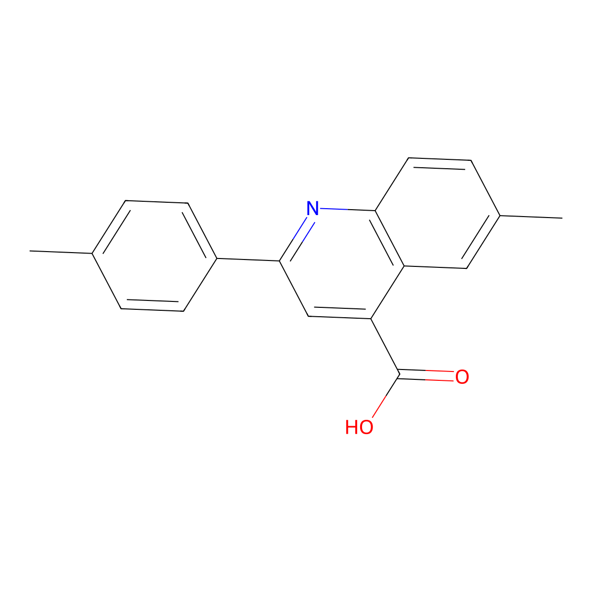 6-Methyl-2-(4-methylphenyl)quinoline-4-carboxylic acid molecular structure, CAS 18060-34-9