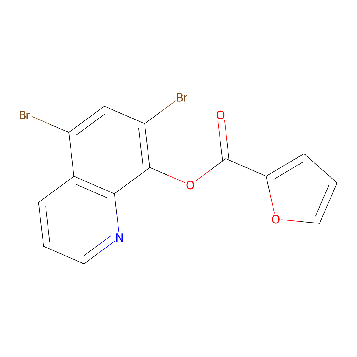 5,7-Dibromo-8-quinolinyl 2-furoate molecular structure, CAS 18060-57-6