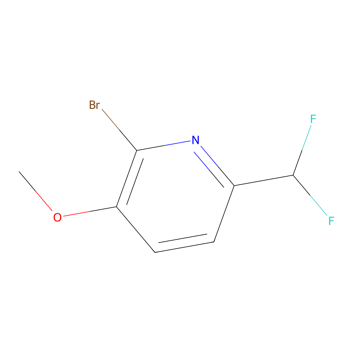 2-Bromo-6-(difluoromethyl)-3-methoxypyridine molecular structure, CAS 1806002-69-6