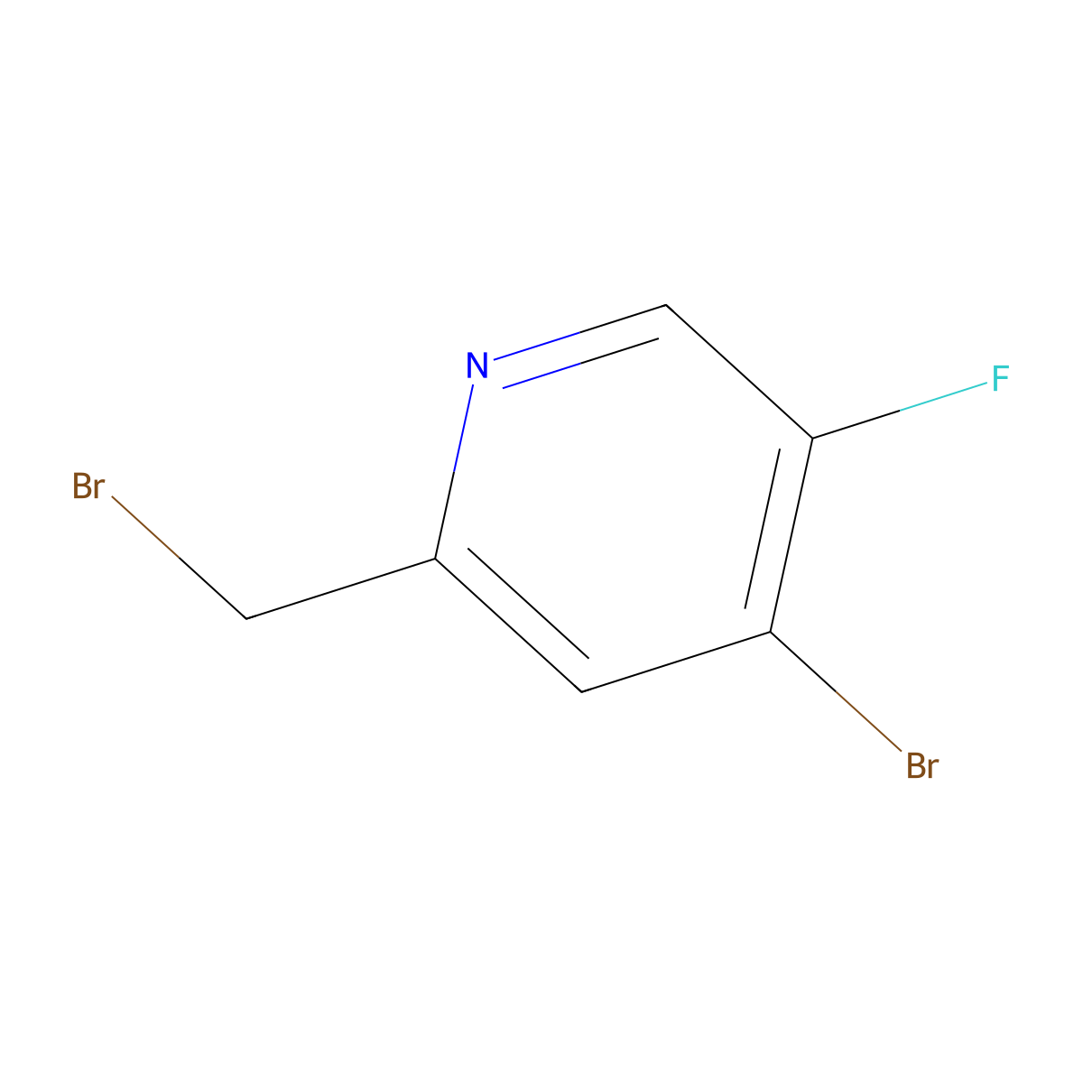 4-Bromo-2-(bromomethyl)-5-fluoropyridine molecular structure, CAS 1806056-95-0