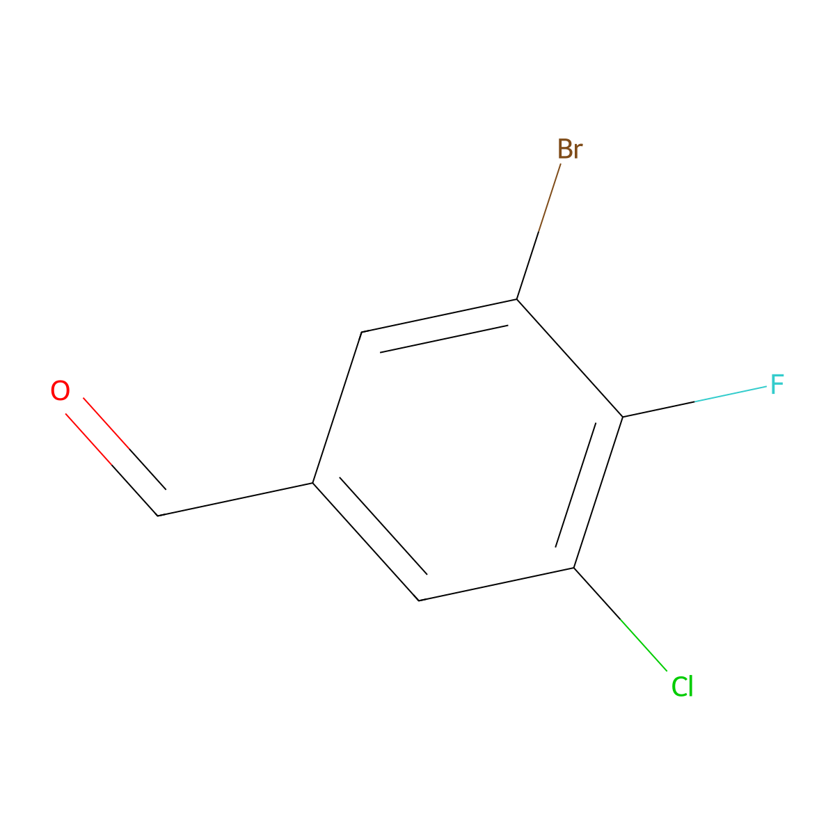 3-Bromo-5-chloro-4-fluorobenzaldehyde molecular structure, CAS 1806058-19-4