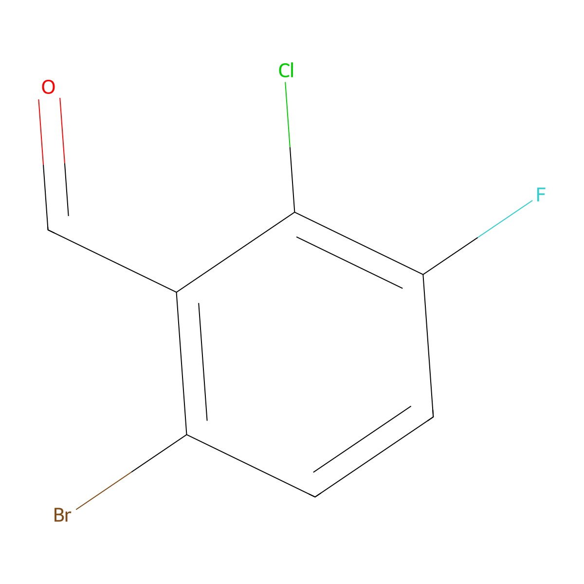 6-Bromo-2-chloro-3-fluorobenzaldehyde molecular structure, CAS 1806058-24-1