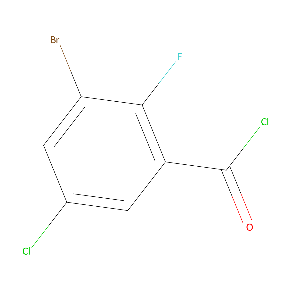 3-Bromo-5-chloro-2-fluorobenzoyl chloride molecular structure, CAS 1806058-39-8