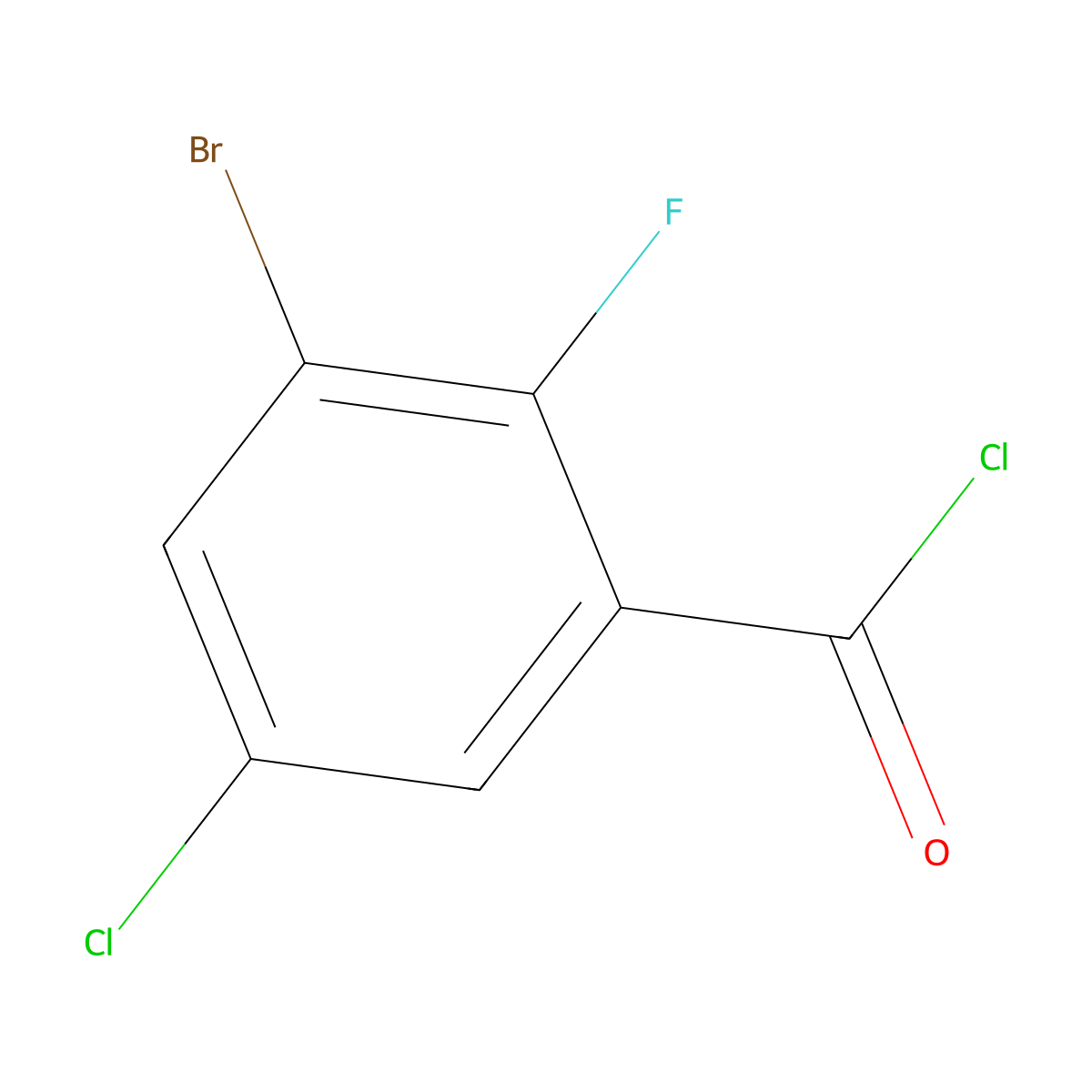 3-Bromo-5-chloro-2-fluorobenzoyl chloride molecular structure, CAS 1806058-39-8