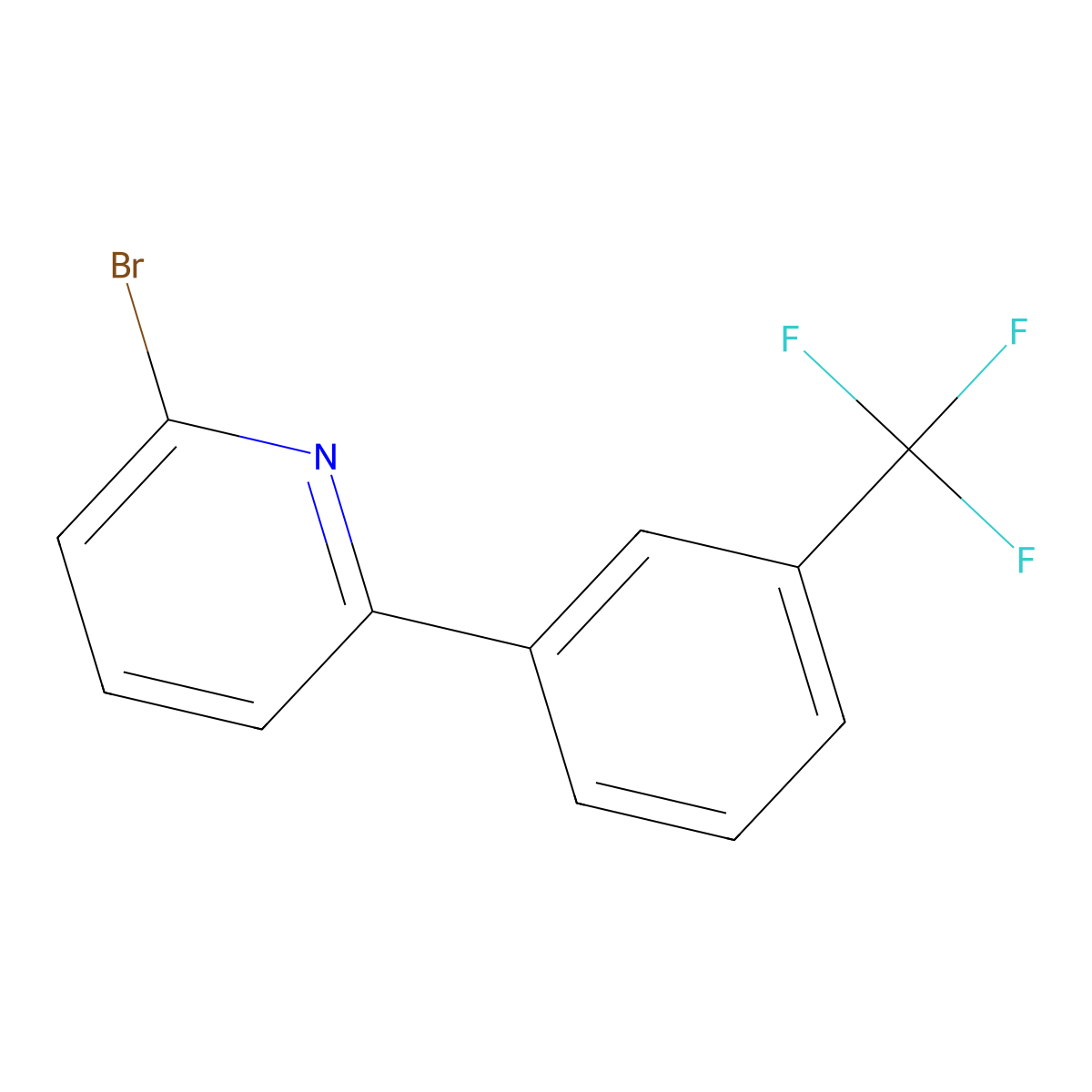 2-Bromo-6-(3-(trifluoromethyl)phenyl)pyridine molecular structure, CAS 180606-07-9