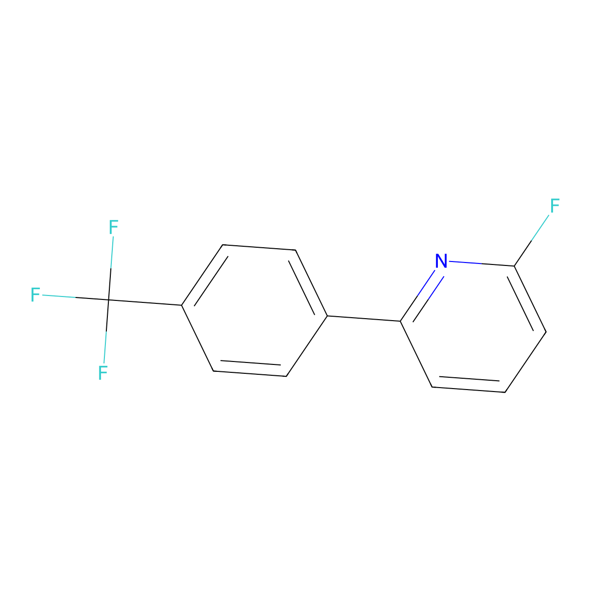 2-Fluoro-6-(4-(trifluoromethyl)phenyl)pyridine molecular structure, CAS 180606-18-2