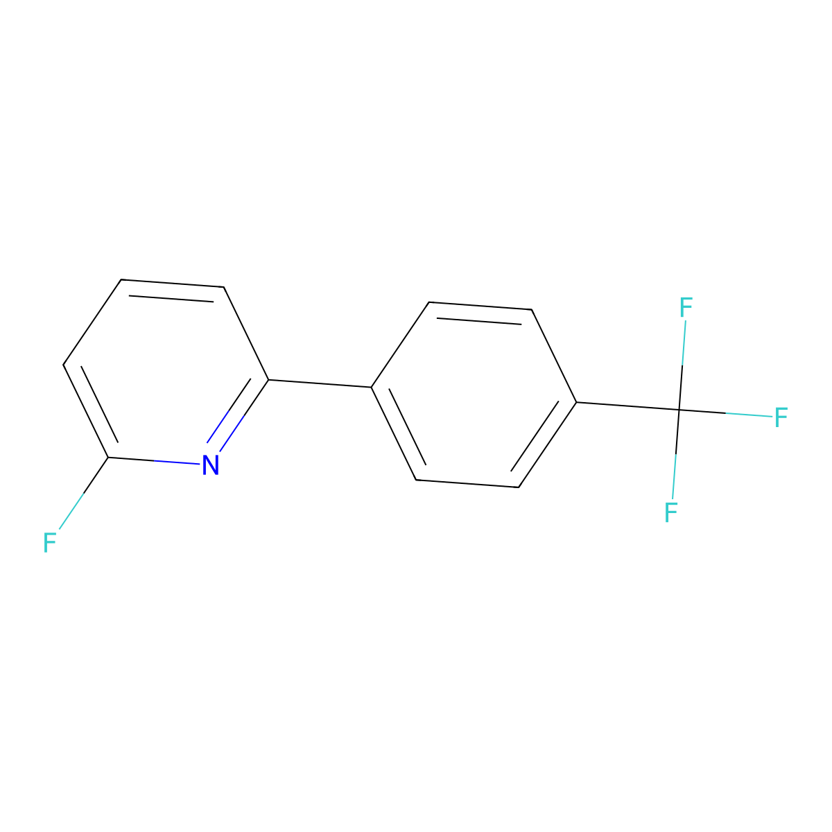 2-Fluoro-6-(4-(trifluoromethyl)phenyl)pyridine molecular structure, CAS 180606-18-2