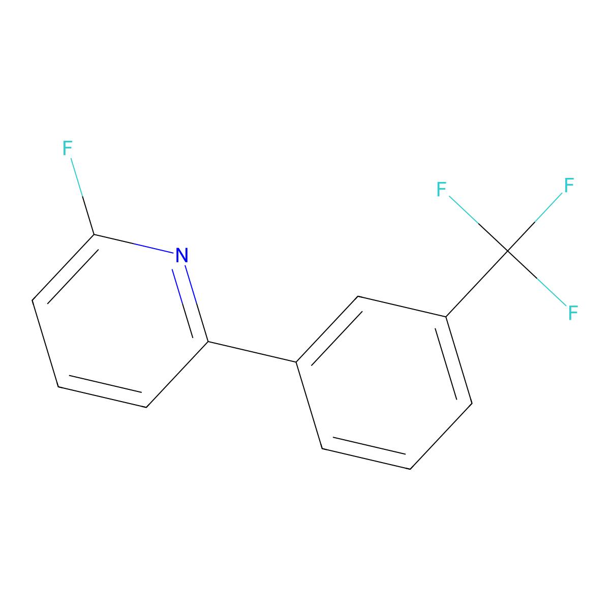 2-Fluoro-6-(3-(trifluoromethyl)phenyl)pyridine molecular structure, CAS 180606-19-3