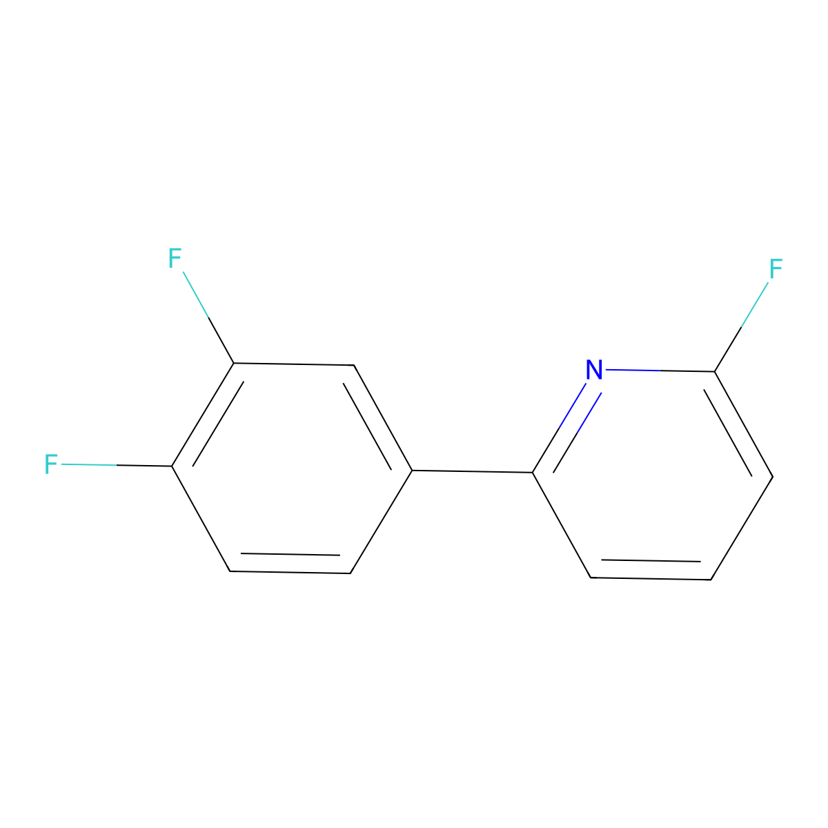 Pyridine, 2-(3,4-difluorophenyl)-6-fluoro- molecular structure, CAS 180606-20-6