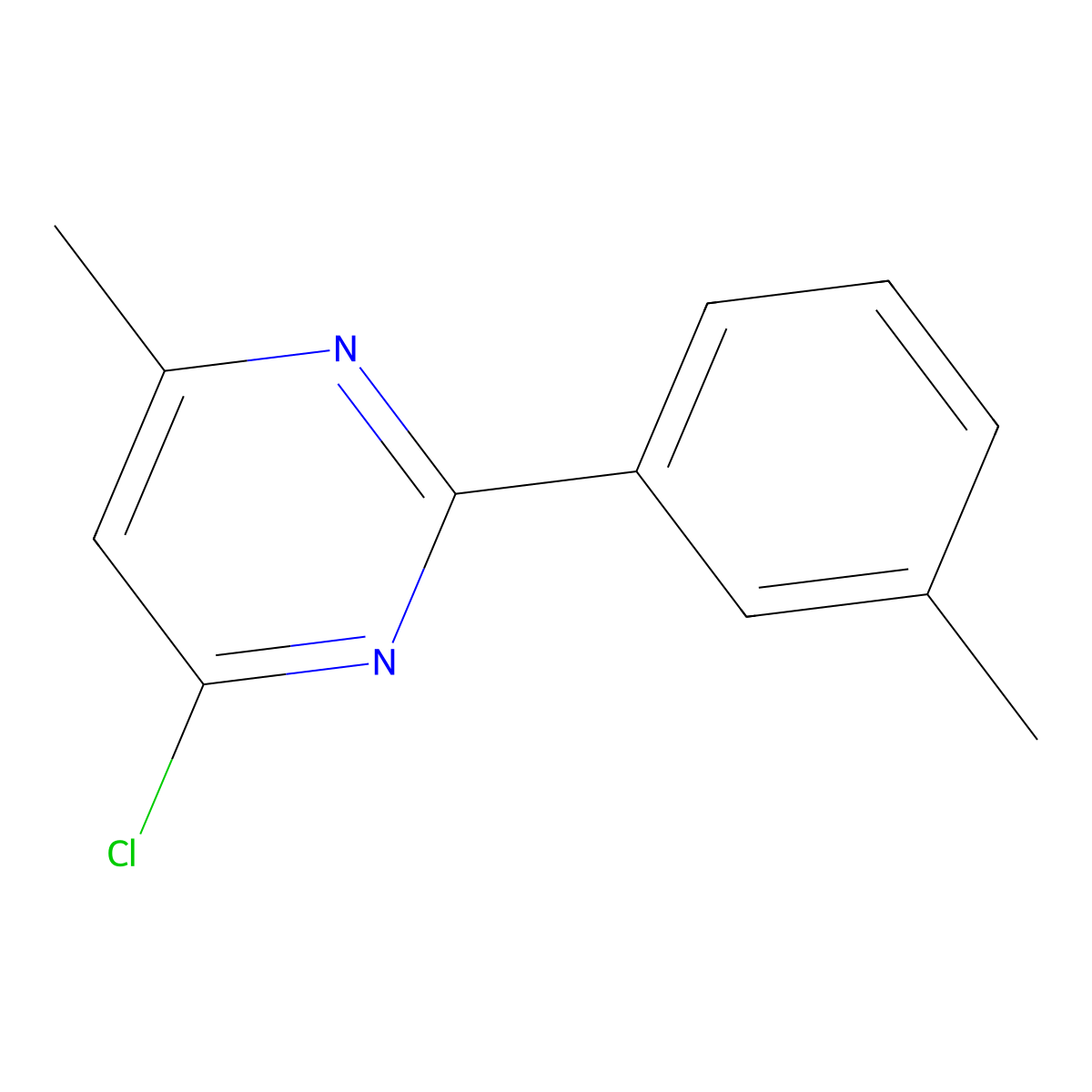 4-Chloro-6-methyl-2-(3-methylphenyl)pyrimidine molecular structure, CAS 180606-70-6