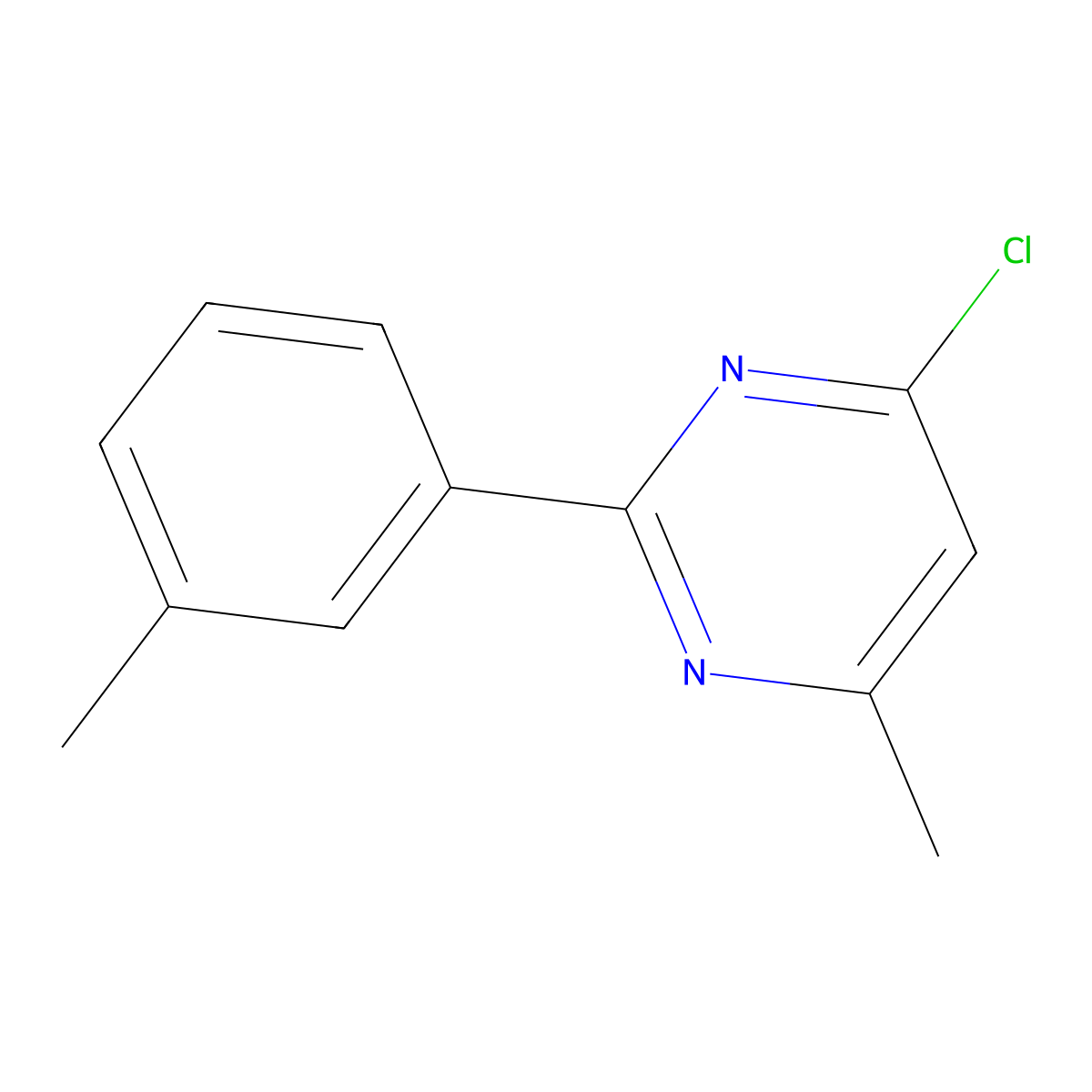 4-Chloro-6-methyl-2-(3-methylphenyl)pyrimidine molecular structure, CAS 180606-70-6