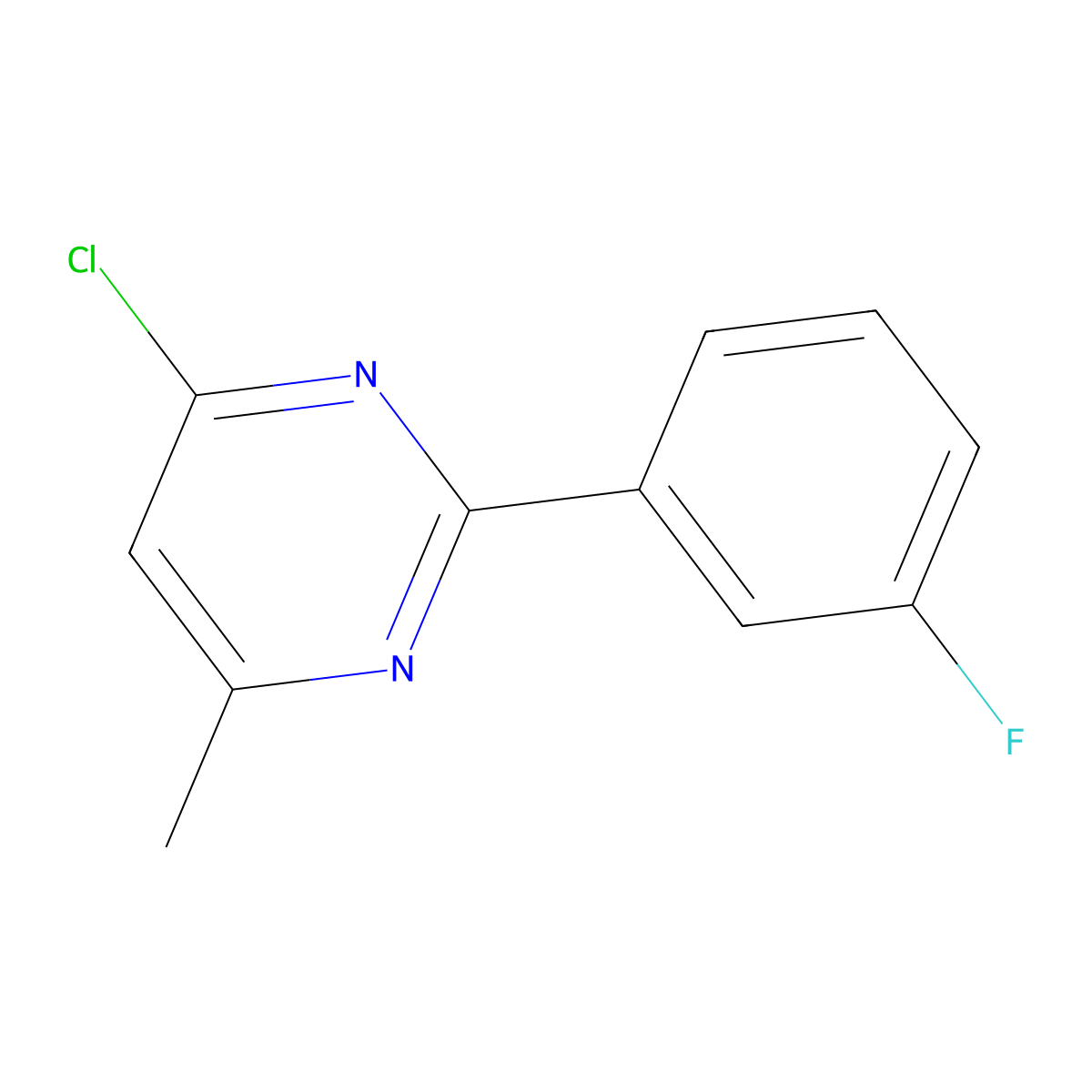 4-Chloro-2-(3-fluorophenyl)-6-methylpyrimidine molecular structure, CAS 180606-98-8