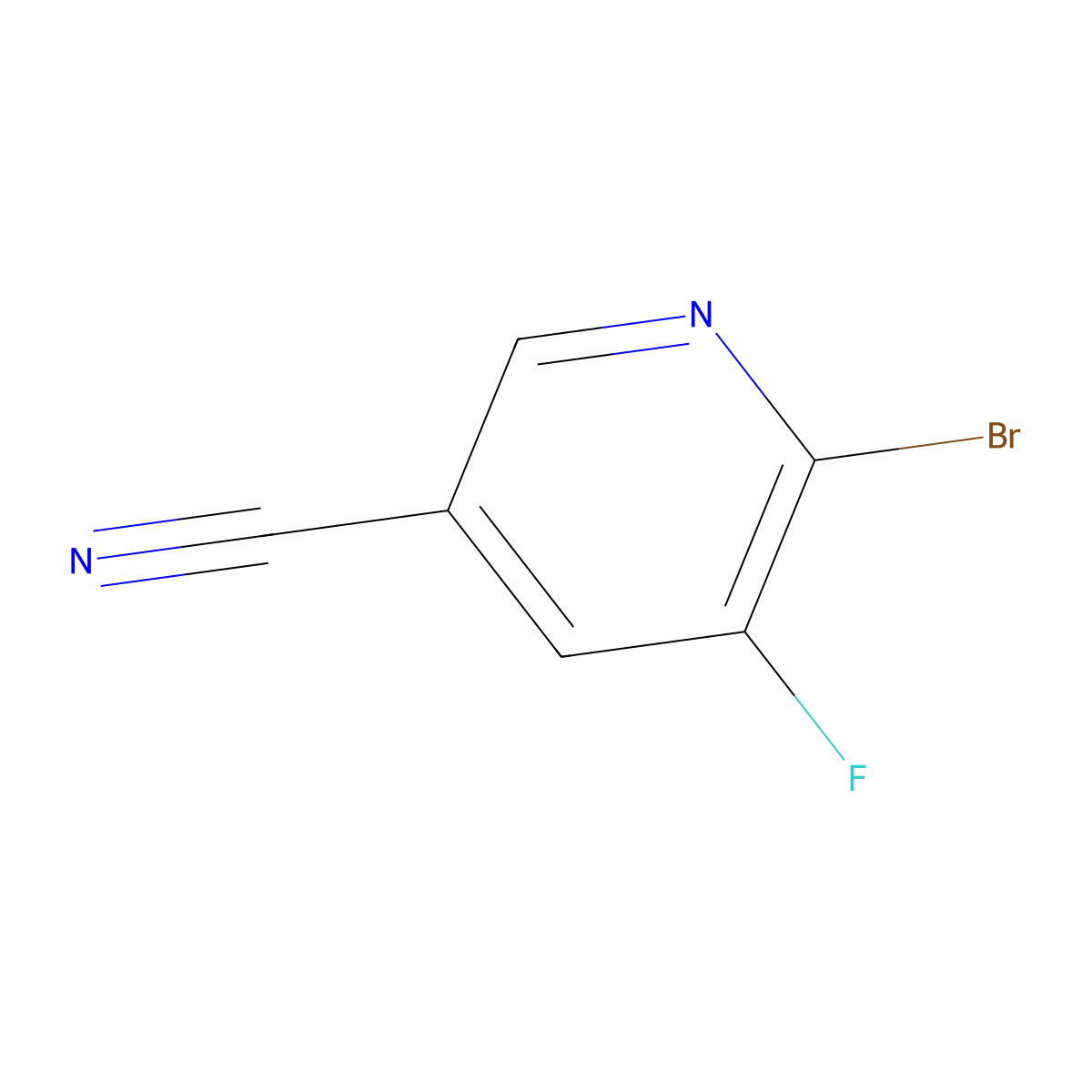 6-Bromo-5-fluoronicotinonitrile molecular structure, CAS 1806062-09-8