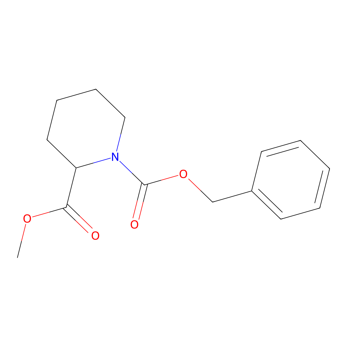 Methyl N-Cbz-piperidine-2-carboxylate molecular structure, CAS 180609-56-7