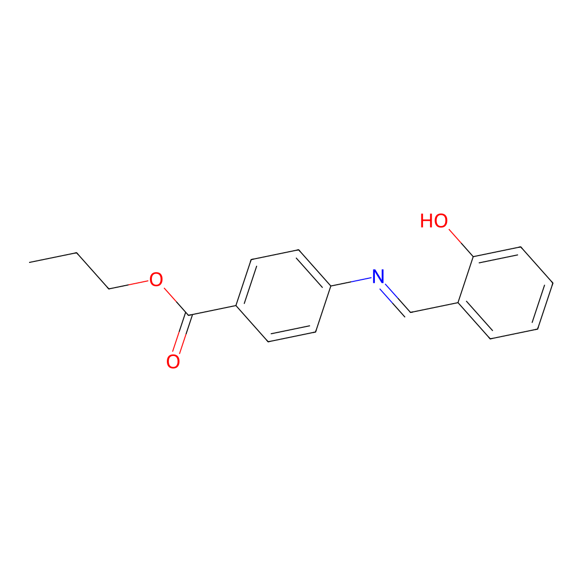 Benzoic acid, 4-[[(2-hydroxyphenyl)methylene]amino]-, propyl ester molecular structure, CAS 18061-61-5