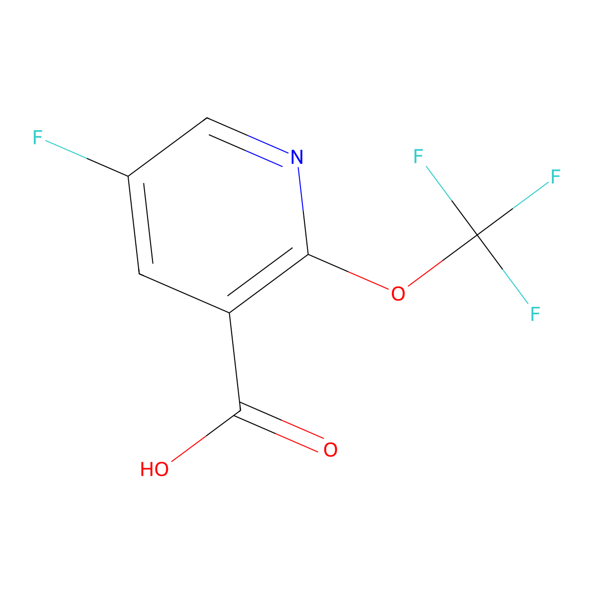 5-Fluoro-2-(trifluoromethoxy)pyridine-3-carboxylic acid molecular structure, CAS 1806127-88-7