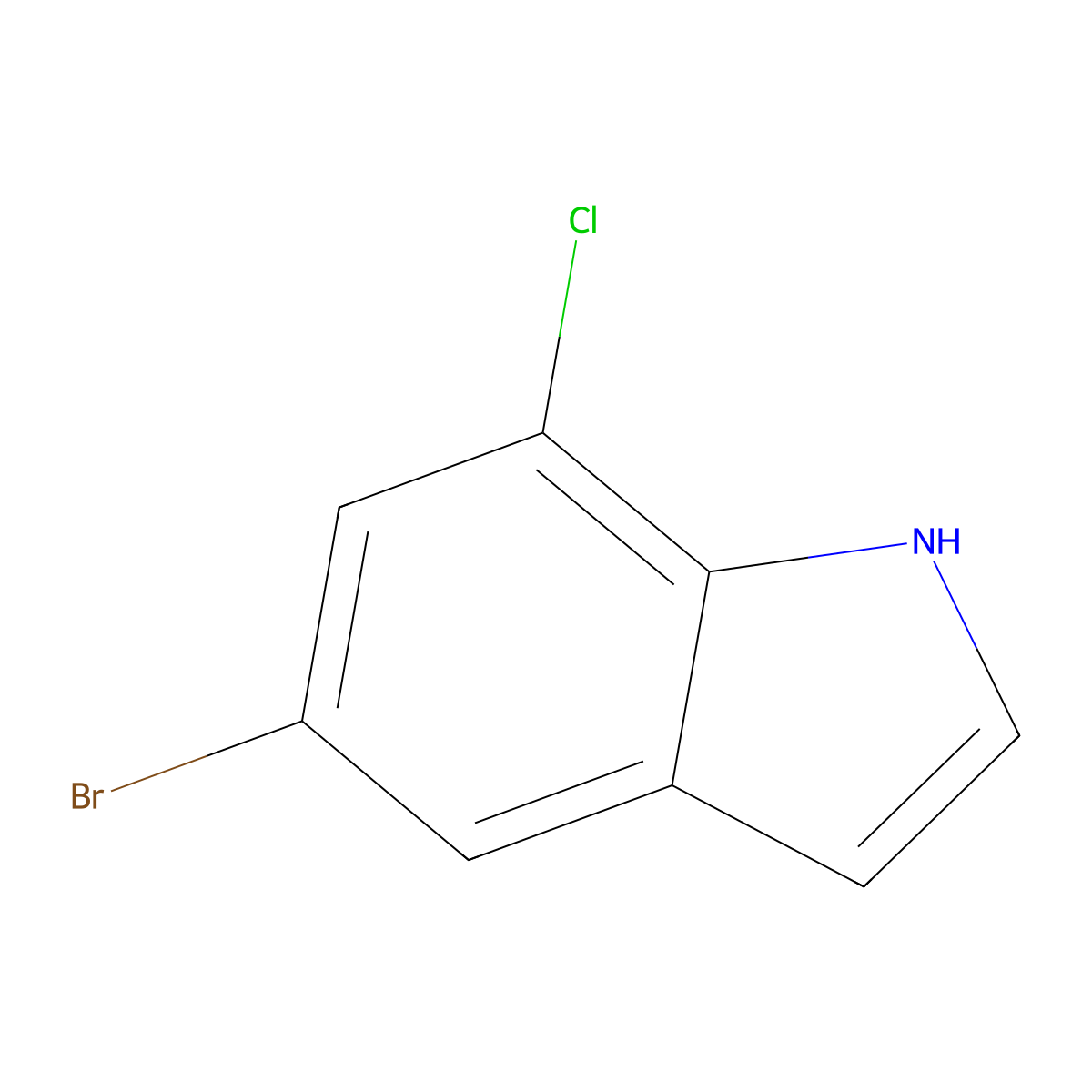 5-bromo-7-chloro-1H-indole molecular structure, CAS 180623-89-6
