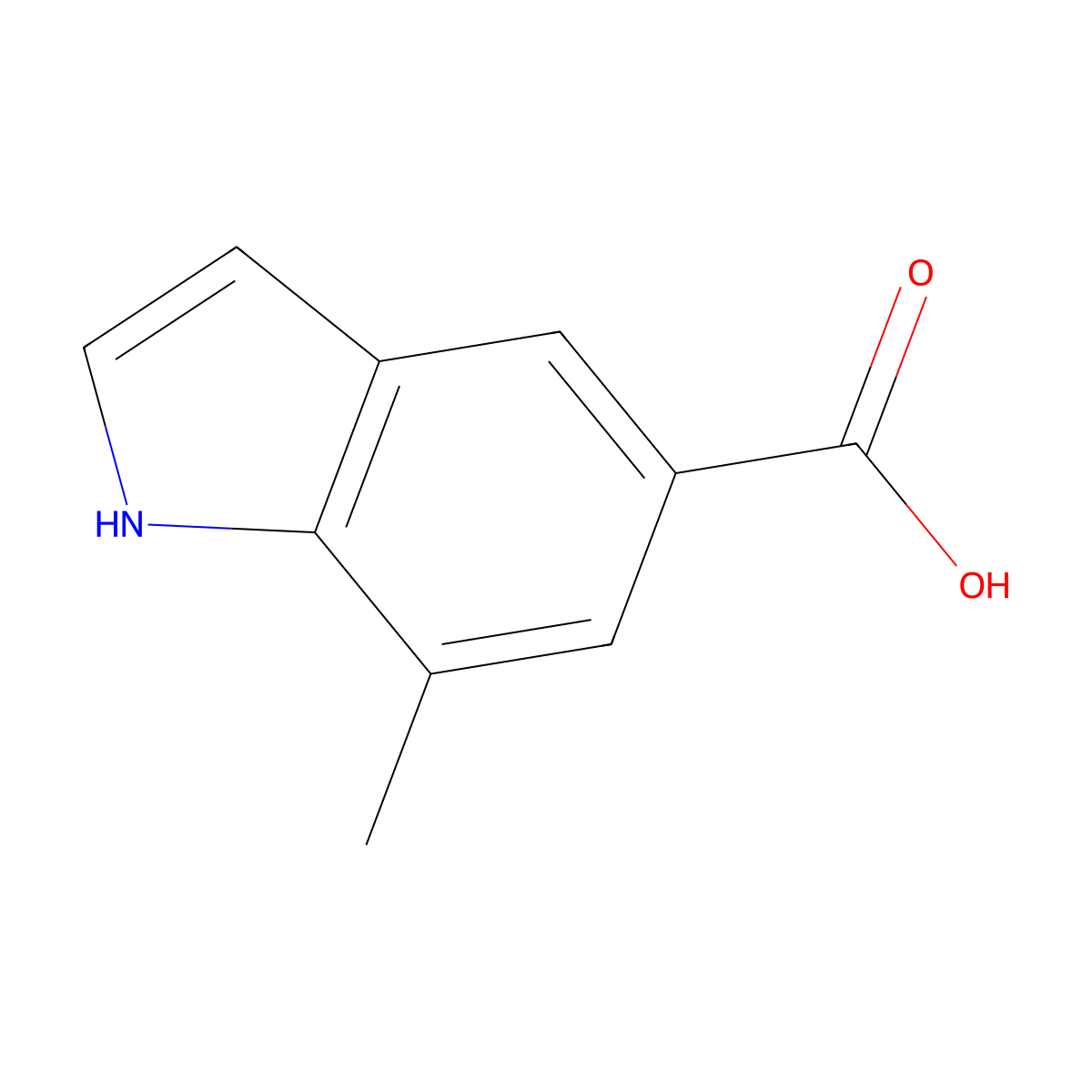 7-Methyl-1H-indole-5-carboxylic acid molecular structure, CAS 180624-00-4