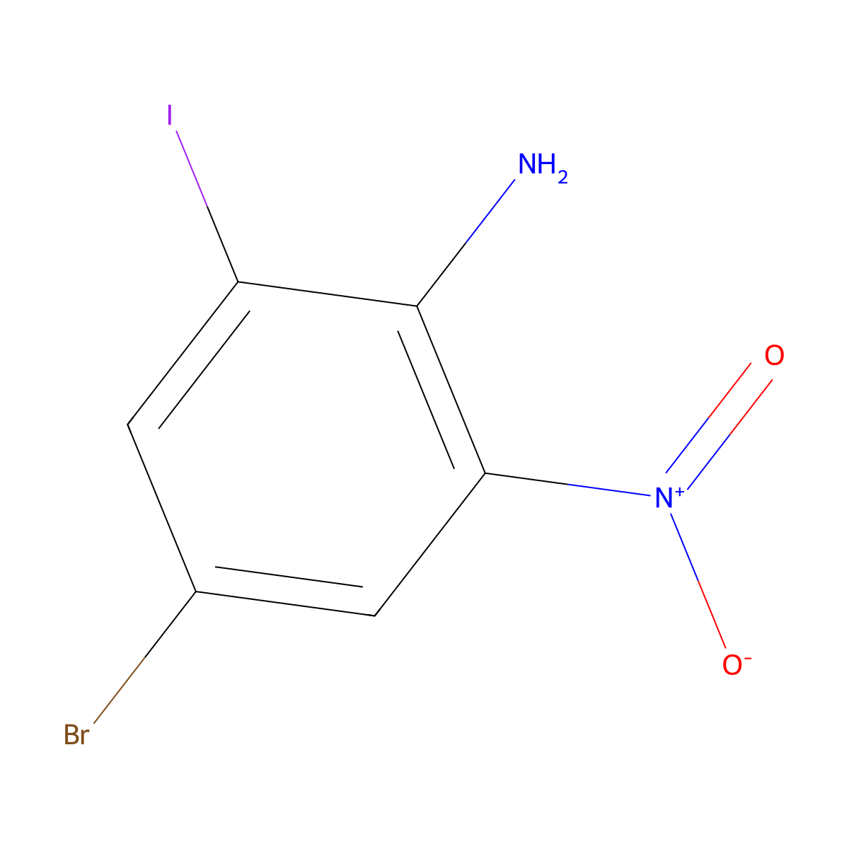 4-Bromo-2-iodo-6-nitroaniline molecular structure, CAS 180624-08-2