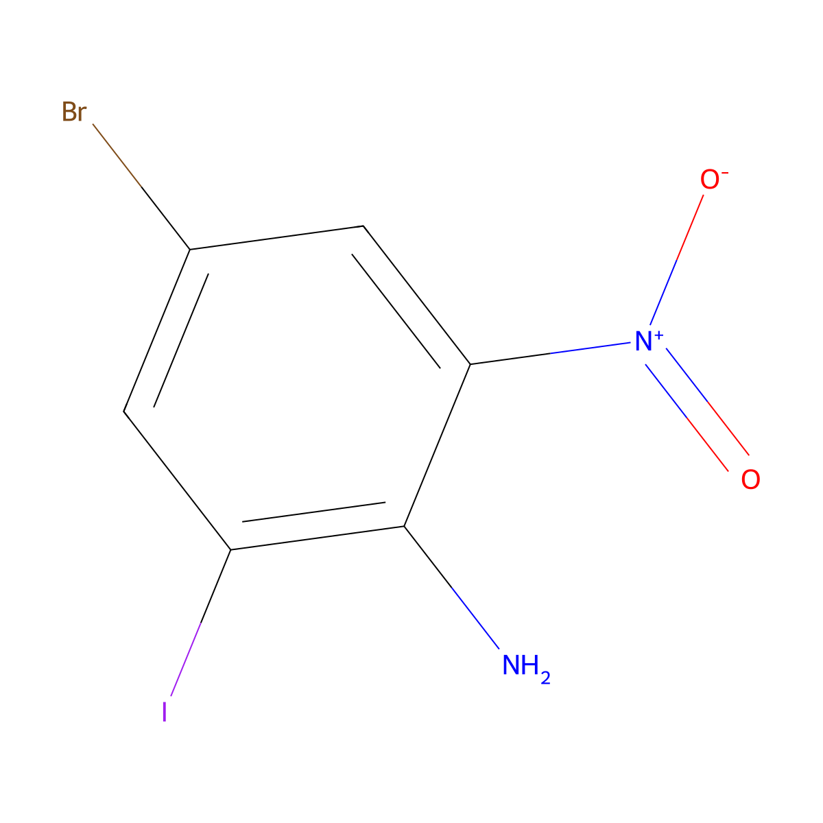 4-Bromo-2-iodo-6-nitroaniline molecular structure, CAS 180624-08-2