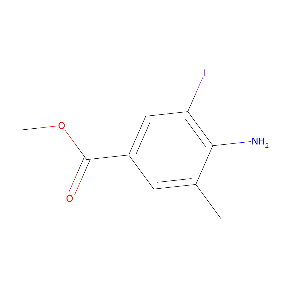 Methyl 4-Amino-3-iodo-5-methylbenzoate molecular structure, CAS 180624-11-7