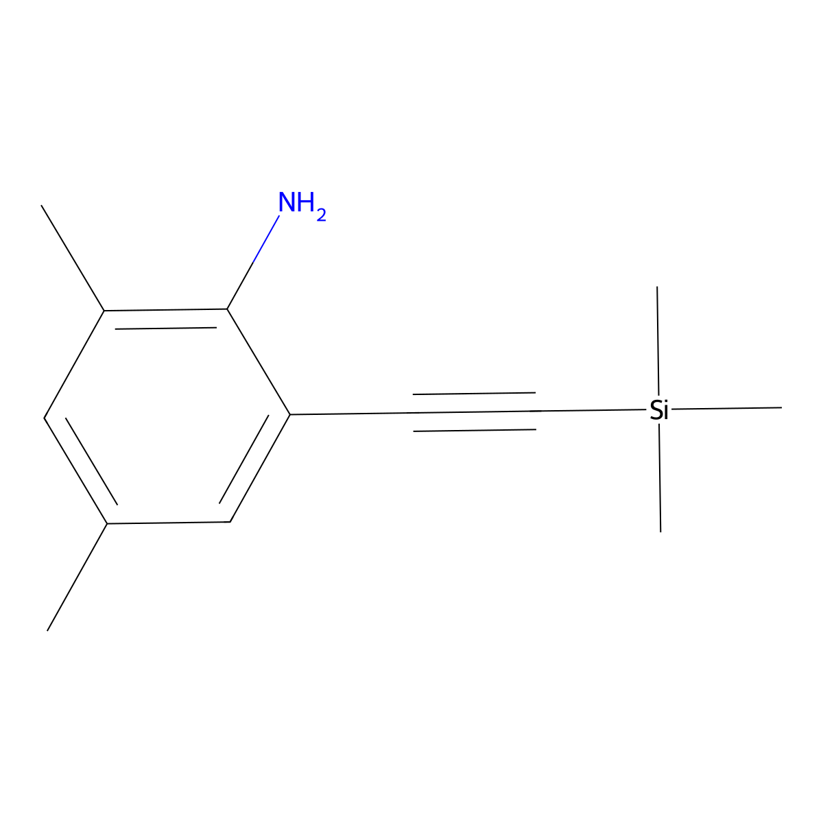 2,4-Dimethyl-6-[2-(trimethylsilyl)ethynyl]benzenamine molecular structure, CAS 180624-12-8