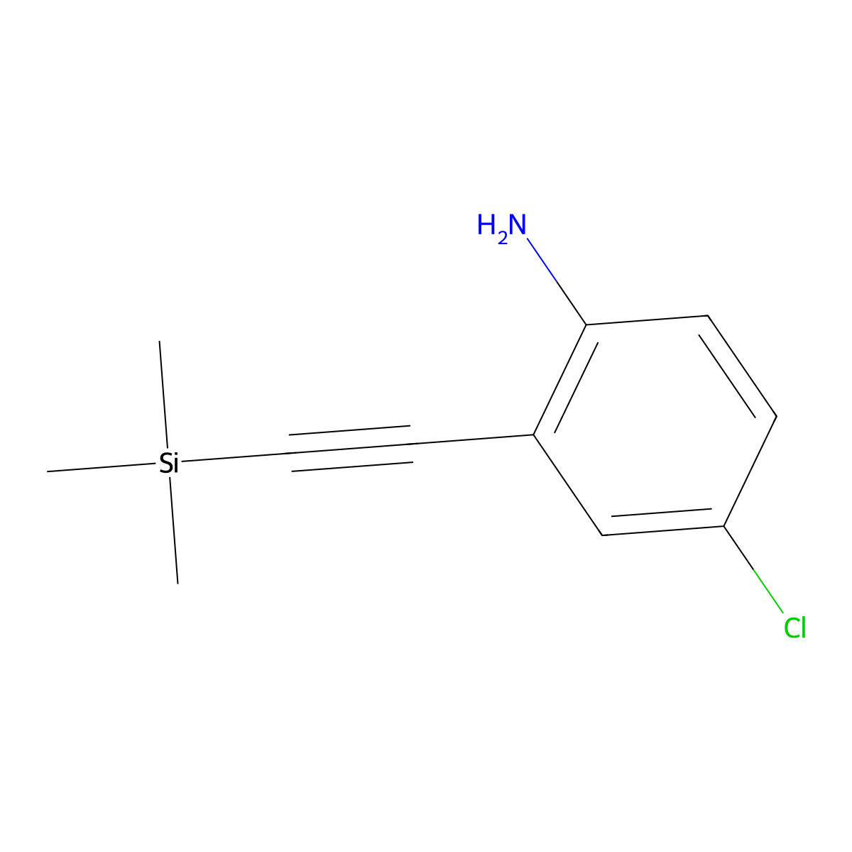 4-Chloro-2-((trimethylsilyl)ethynyl)aniline molecular structure, CAS 180624-15-1