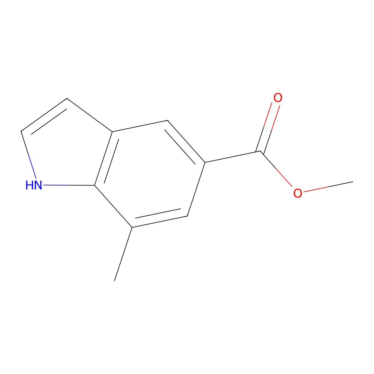 Methyl 7-methyl-1H-indole-5-carboxylate molecular structure, CAS 180624-25-3