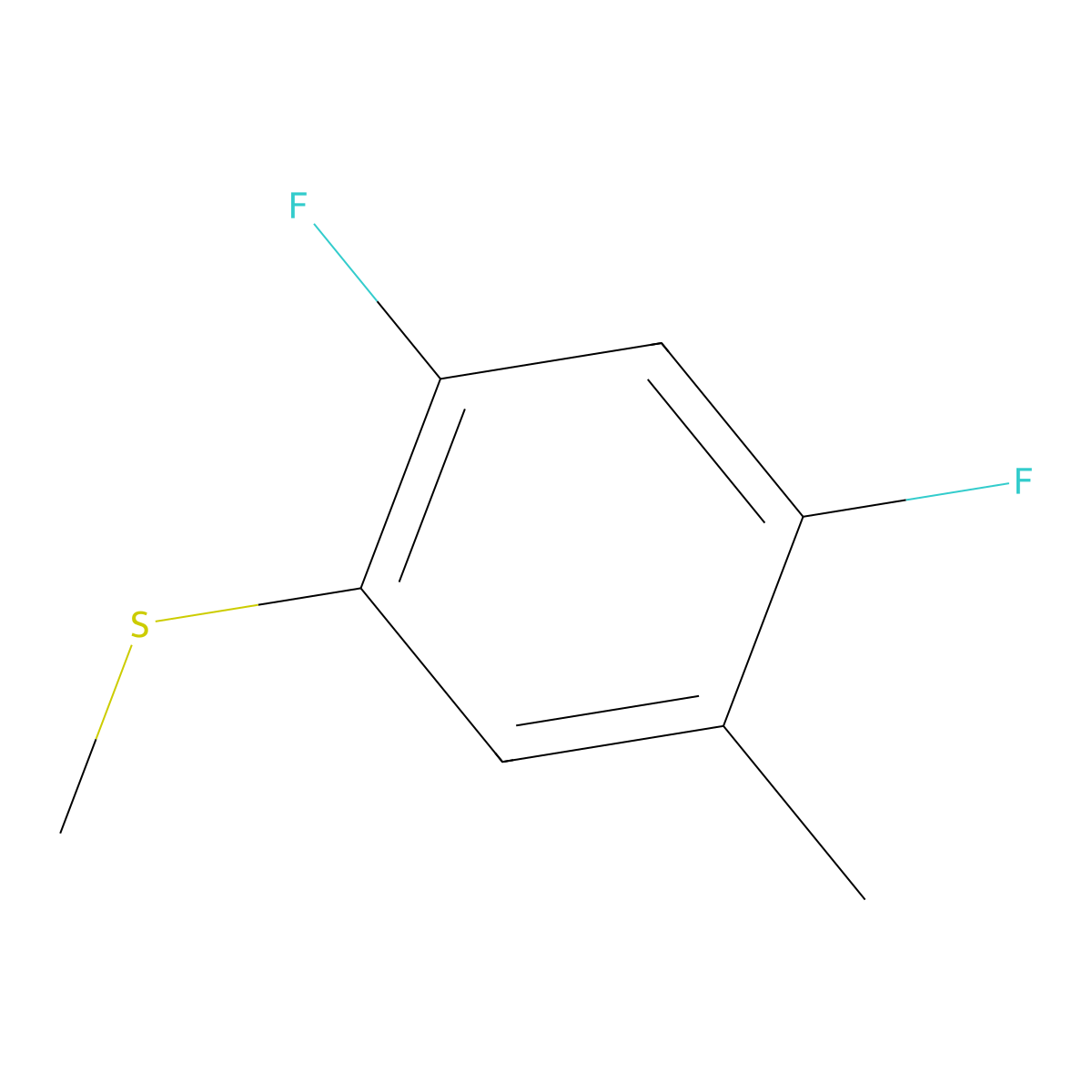 (2,4-Difluoro-5-methylphenyl)(methyl)sulfane molecular structure, CAS 1806269-94-2