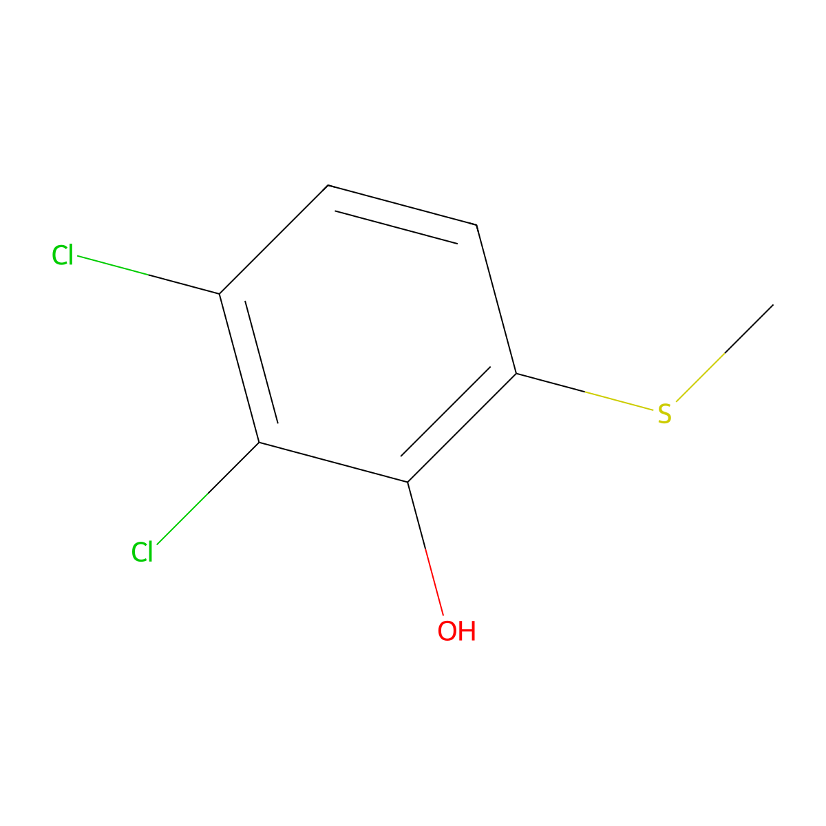 2,3-Dichloro-6-(methylthio)phenol molecular structure, CAS 1806270-36-9