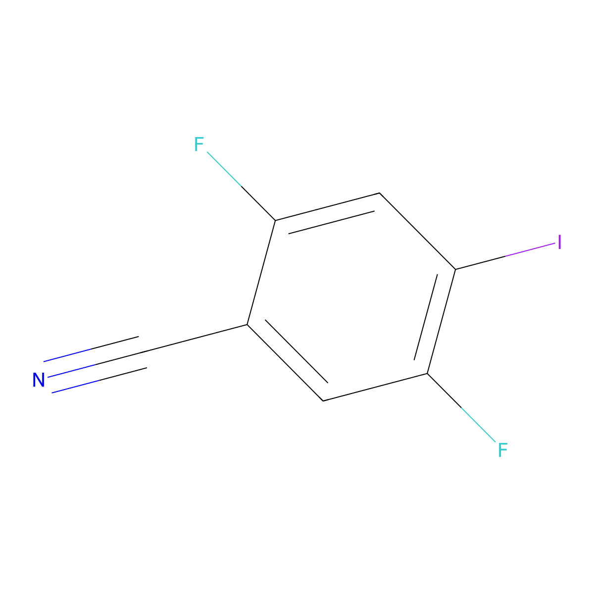 2,5-Difluoro-4-iodobenzonitrile molecular structure, CAS 1806273-36-8